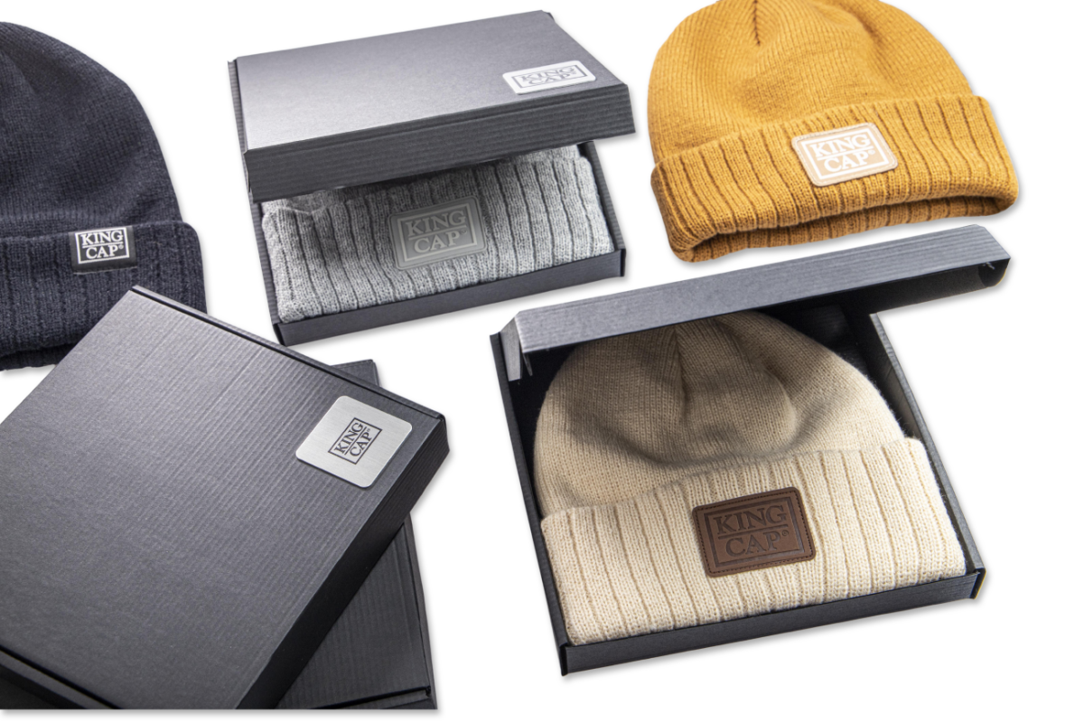 KINGCAP® exclusive beanie met ribbed omslag | Topkwaliteit | Eigen ...